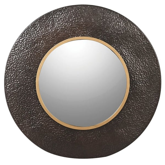 Modern Black & Gold Round Wall Mirror – Textured Frame Design 
- Your Home Interiors - House & Home