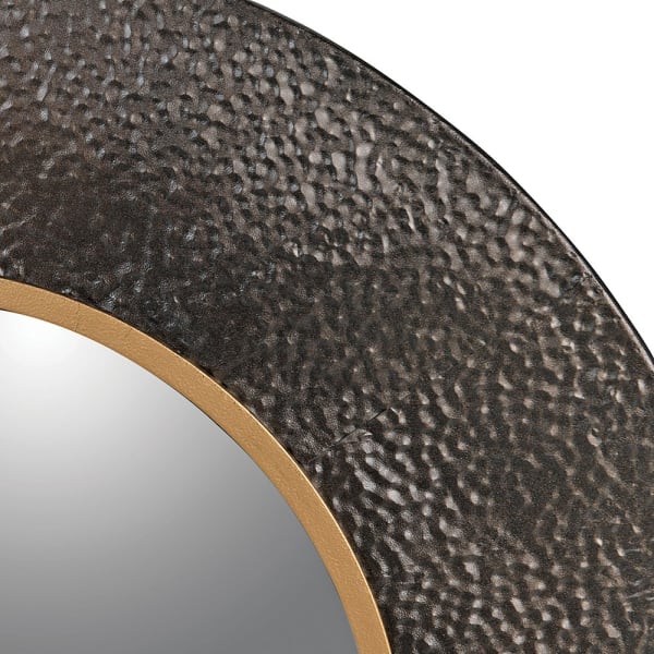 Modern Black & Gold Round Wall Mirror – Textured Frame Design 
- Your Home Interiors - House & Home