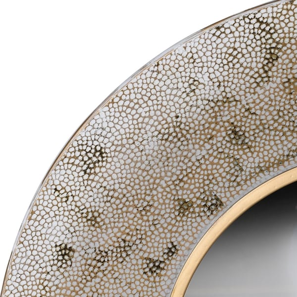 Luxury Round Wall Mirror – Textured Frame with Gold Accents 
- Your Home Interiors - House & Home
