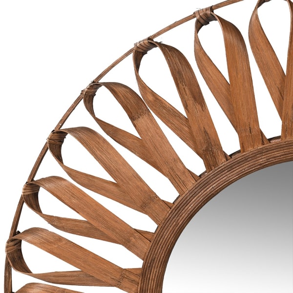Bohemian Bamboo Round Wall Mirror – Natural Woven Frame - Your Home Interiors - House & Home