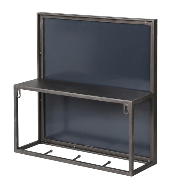 Modern Black Iron Wall Mirror – Space-Saving Shelf & Sleek Design - Your Home Interiors - House & Home