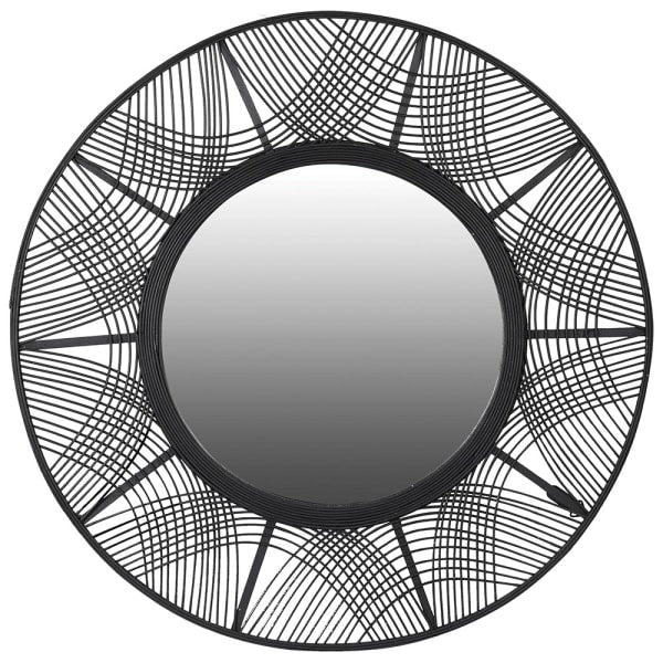 Boho Black Bamboo Round Mirror – Intricate Woven Frame & Statement Design - Your Home Interiors - House & Home