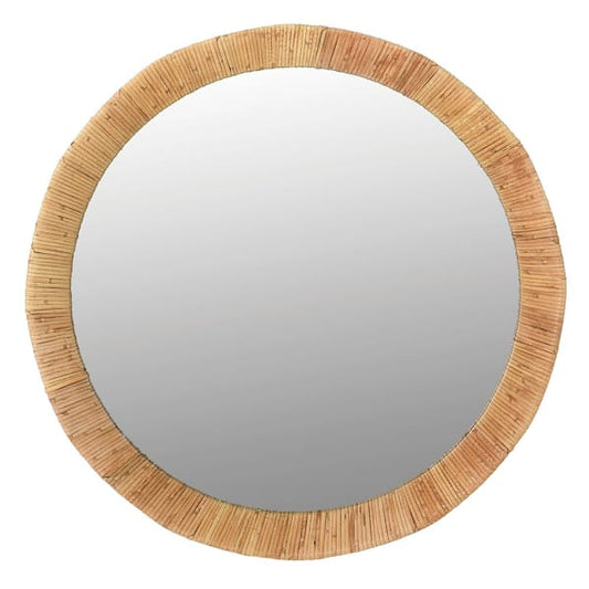 Elegant Boho Natural Wood Round Mirror – Handcrafted Fir & Plywood Frame - Your Home Interiors - House & Home