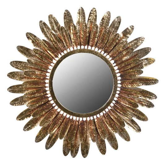 Gold Sunburst Round Mirror – Handcrafted Metal Frame & Radiant Design - Your Home Interiors - House & Home