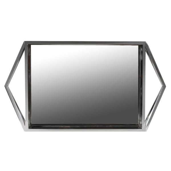 Luxury Mirrored Serving Tray – Elegant Chrome Frame & Modern Design