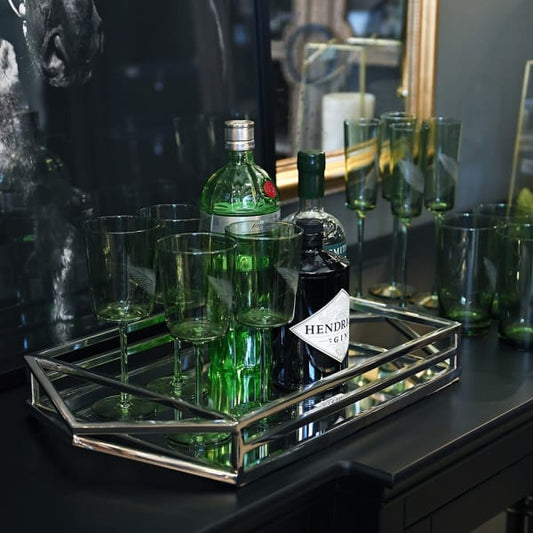 Luxury Mirrored Serving Tray – Elegant Chrome Frame & Modern Design - Your Home Interiors - House & Home