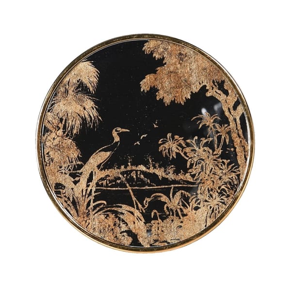 Elegant Gold & White Scenic Round Coaster Set – Plastic & Acrylic with Holder - Your Home Interiors - House & Home