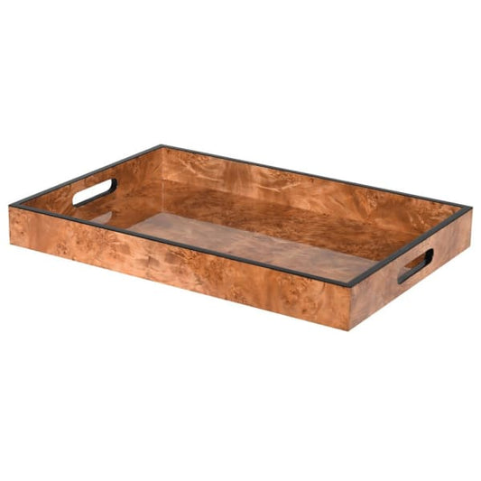 Sophisticated Brown Wood Serving Tray – Modern Design & Sturdy Build - Your Home Interiors - House & Home