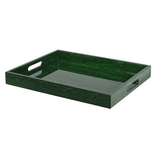 Modern Green Serving Tray – High-Gloss Finish & Cutout Handles - Your Home Interiors - House & Home