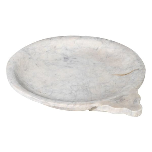 Elegant White Marble Serving Tray – Handcrafted Design & Natural Finish - Your Home Interiors - House & Home