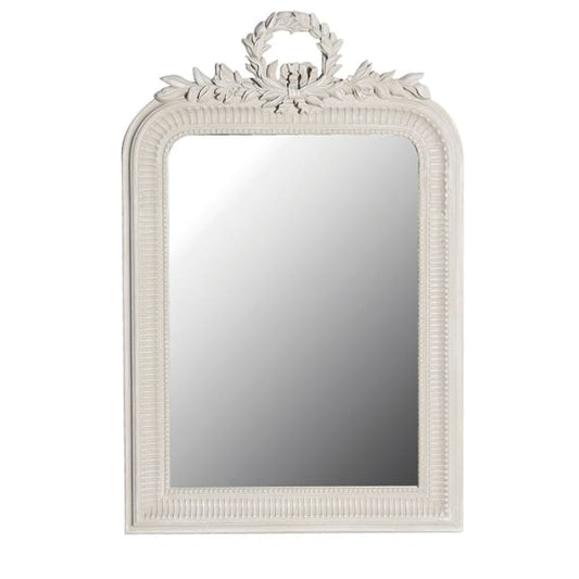 Modern White Paulownia Framed Wall Mirror – Decorative Top & Classic Design - Your Home Interiors - House & Home