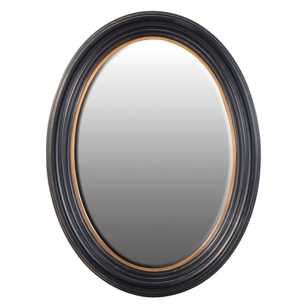 Elegant Black Oval Wall Mirror – Paulownia Wood Frame & Classic Design - Your Home Interiors - House & Home