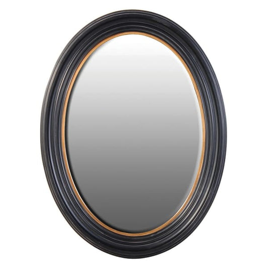 Elegant Black Oval Wall Mirror – Paulownia Wood Frame & Classic Design - Your Home Interiors - House & Home