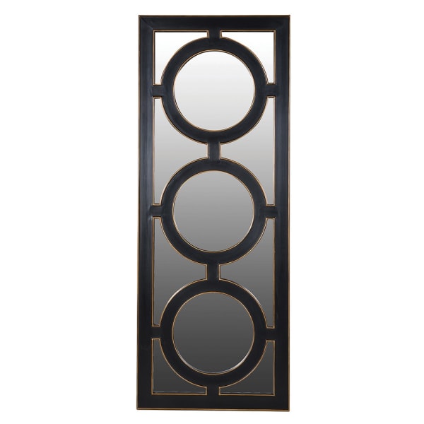 Sleek Black Geometric Wall Mirror – Modern Design with Circular Motifs - Your Home Interiors - House & Home
