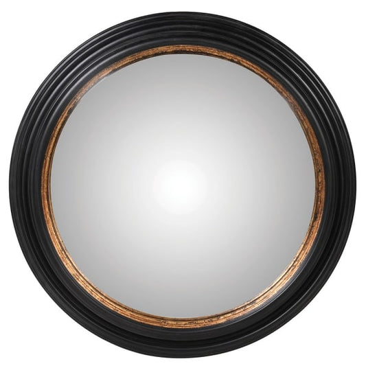 Classic Black & Gold Round Wall Mirror – Paulownia Wood & Plastic Frame - Your Home Interiors - House & Home