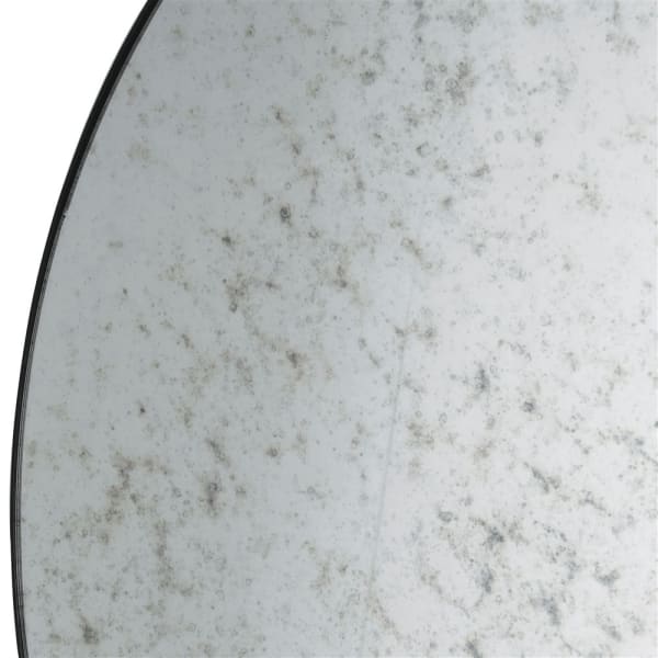 Elegant Antique Round Wall Mirror – Distressed Glass & Dark Wood Frame - Your Home Interiors - House & Home