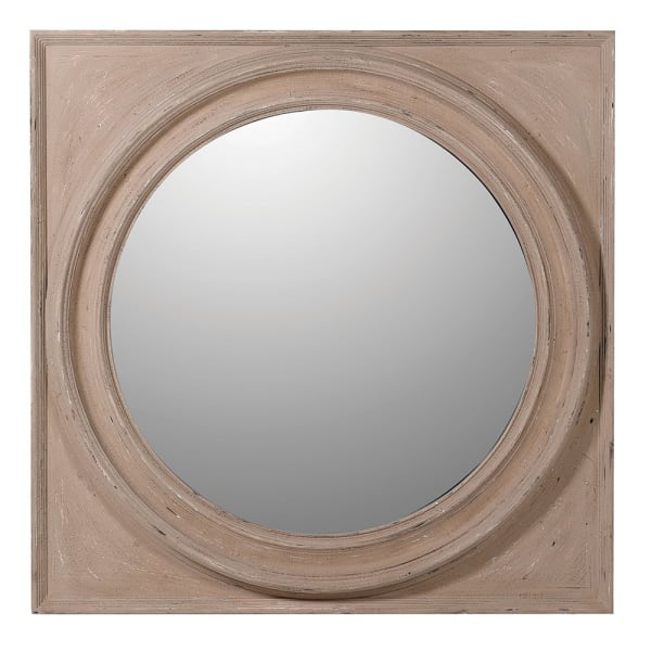 Rustic Natural Wood Square Wall Mirror – Paulownia Frame & Distressed Finish - Your Home Interiors - House & Home