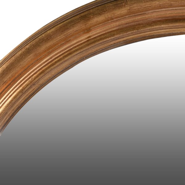 Classic Gold Wood Round Wall Mirror – Paulownia Frame & Elegant Finish