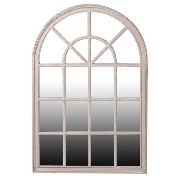 Rustic White Wood Arched Window Wall Mirror – Paulownia Frame & Distressed Finish - Your Home Interiors - House & Home