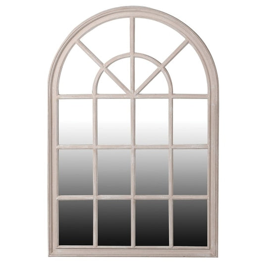 Rustic White Wood Arched Window Wall Mirror – Paulownia Frame & Distressed Finish - Your Home Interiors - House & Home
