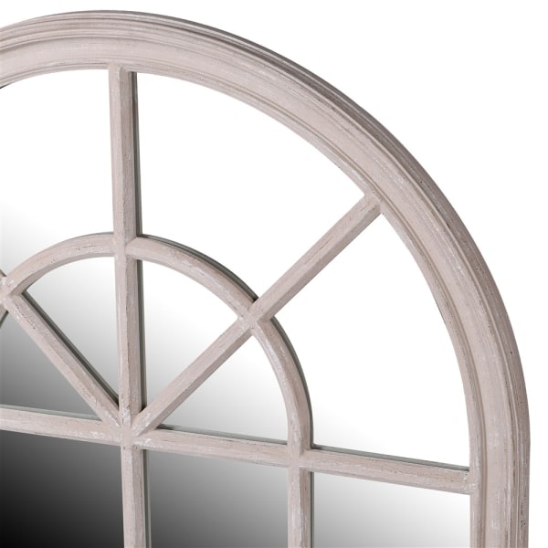 Rustic White Wood Arched Window Wall Mirror – Paulownia Frame & Distressed Finish - Your Home Interiors - House & Home
