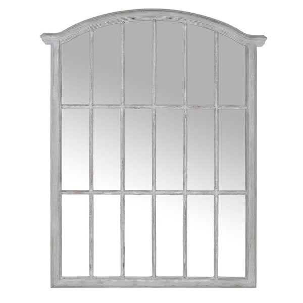 Elegant Grey Window Pane Wall Mirror – Paulownia Wood Frame & Classic Design - Your Home Interiors - House & Home