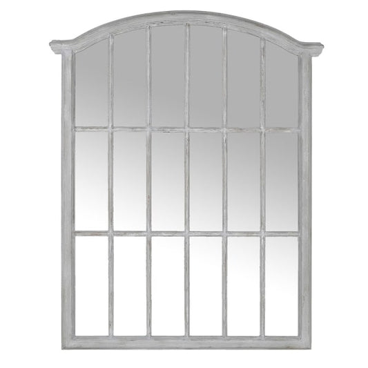 Elegant Grey Window Pane Wall Mirror – Paulownia Wood Frame & Classic Design - Your Home Interiors - House & Home