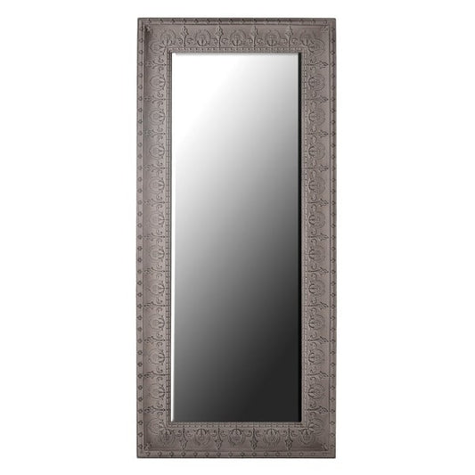 Elegant Silver Full Length Wall Mirror – Galvanized Steel Frame & Ornate Design - Your Home Interiors - House & Home