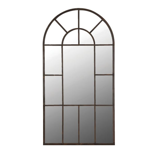 Industrial Black Arch Window Wall Mirror – Rolled Steel Frame & Galvanized Steel Wire - Your Home Interiors - House & Home