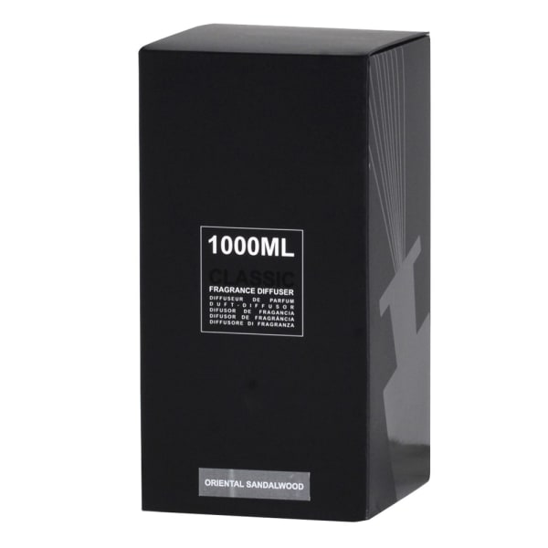 Modern Clear Glass Reed Diffuser – Oriental Sandalwood Scent & Sleek Black Lid