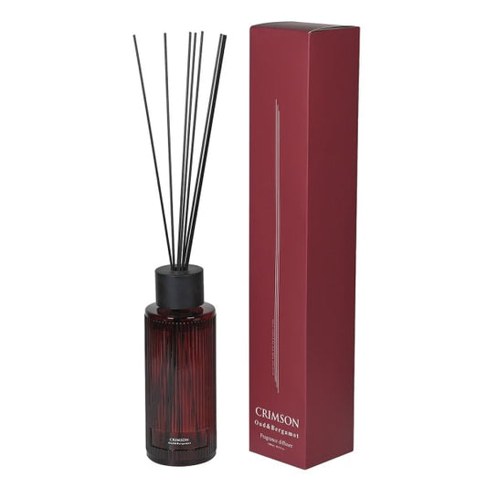 Luxurious Crimson Glass Reed Diffuser – Oud & Bergamot Fragrance with Gift Box - Your Home Interiors - House & Home