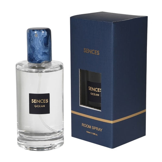 Refreshing Clear Glass Ocean Room Spray – Coastal Home Fragrance & Navy Gift Box - Your Home Interiors - House & Home