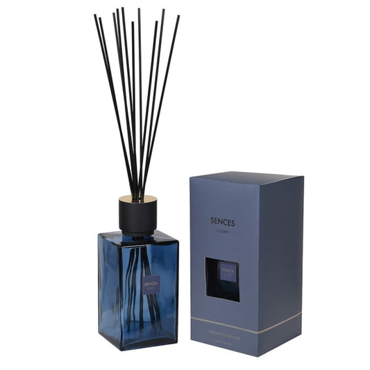 Elegant Blue Glass Ocean Reed Diffuser – Coastal Home Fragrance & Navy Gift Box - Your Home Interiors - House & Home