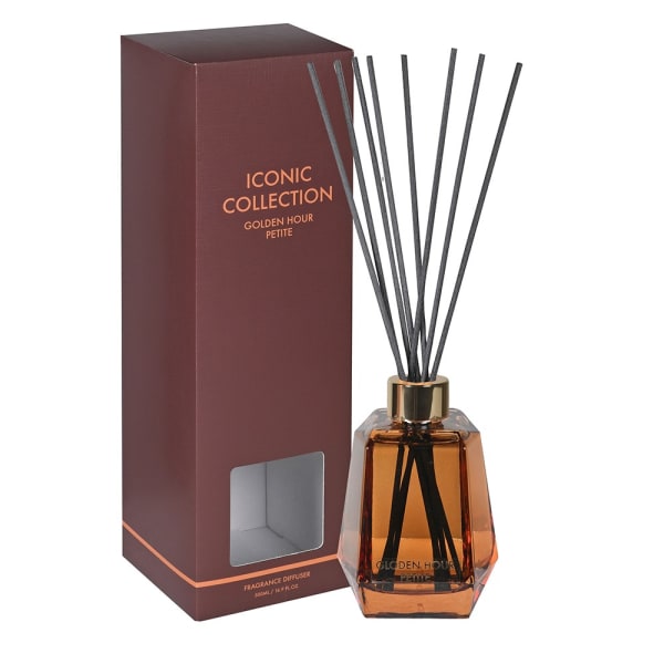 Elegant Amber Glass Golden Hour Petite Reed Diffuser – Warm Home Fragrance & Rich Brown Gift Box - Your Home Interiors - House & Home