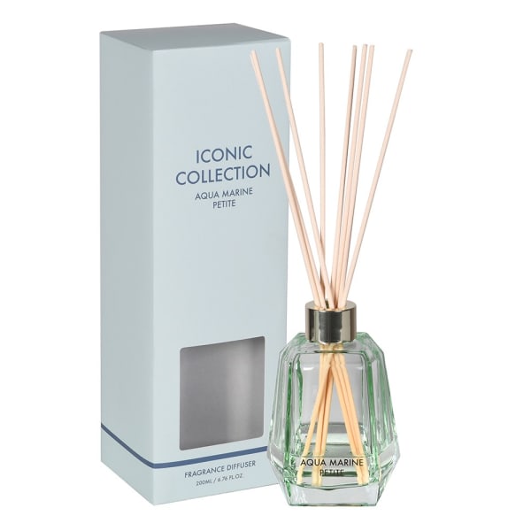 Refreshing Light Green Glass Aqua Marine Petite Reed Diffuser – Coastal Home Fragrance & Soft Blue Gift Box - Your Home Interiors - House & Home