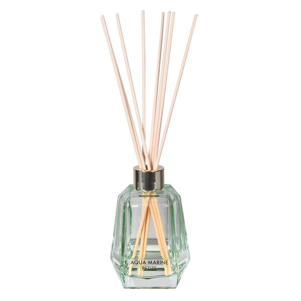 Refreshing Light Green Glass Aqua Marine Petite Reed Diffuser – Coastal Home Fragrance & Soft Blue Gift Box