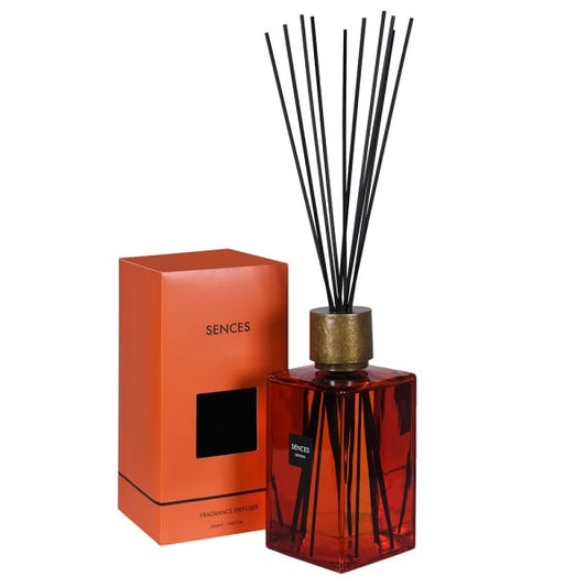 Bold Amber Glass Reed Diffuser – Luxurious Home Fragrance & Vibrant Orange Gift Box - Your Home Interiors - House & Home
