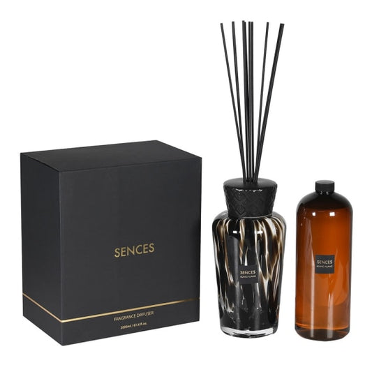Opulent Black & Amber Reed Diffuser – Handcrafted Glass & Ceramic with Elegant Black Gift Box - Your Home Interiors - House & Home