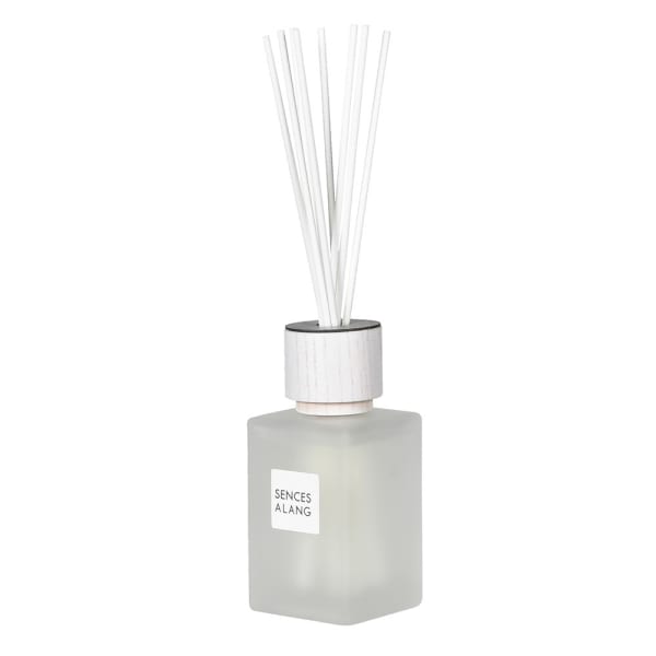 Elegant Frosted White Glass Reed Diffuser – Minimalist Home Fragrance & Rubber Wood Accent - Your Home Interiors - House & Home