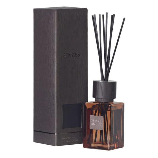 Amber Glass Moroccan Reed Diffuser – Warm Scent with Black Fiber Sticks - Your Home Interiors - House & Home
