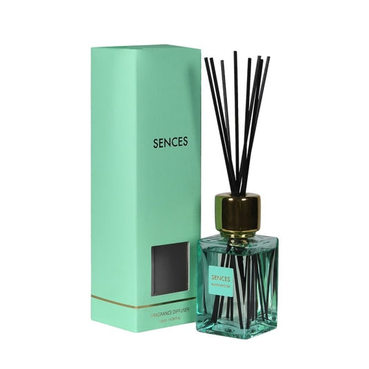 Elegant Aqua Green Glass Reed Diffuser – Luxury Home Fragrance with Gold Accent - Your Home Interiors - House & Home
