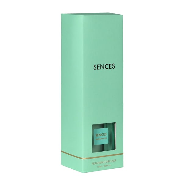 Elegant Aqua Green Glass Reed Diffuser – Luxury Home Fragrance with Gold Accent