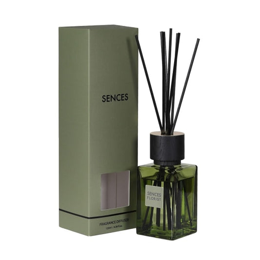 Luxury Green Glass Reed Diffuser – Rubber Wood Cap & Fiber Sticks - Your Home Interiors - House & Home