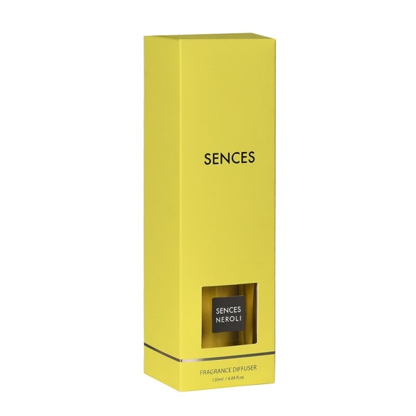 Elegant Yellow Glass Reed Diffuser – Rubber Wood Cap & Fiber Sticks
