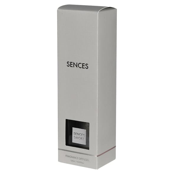 Elegant Smoke Grey Glass Reed Diffuser – Rubber Wood Cap & Fiber Sticks