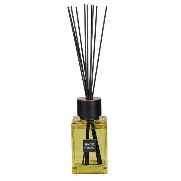 Elegant Yellow Glass Reed Diffuser – Rubber Wood Cap & Fiber Sticks - Your Home Interiors - House & Home