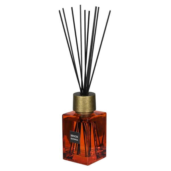 Elegant Amber Glass Reed Diffuser – Rubber Wood Cap & Fiber Sticks - Your Home Interiors - House & Home