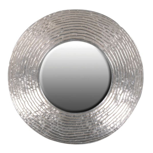 Modern Silver Circular Wall Mirror – Silver Foil Detailing & Polyurethane Frame - Your Home Interiors - House & Home