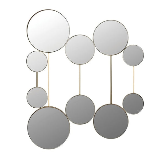 Artistic Gold Multi Circle Wall Mirror – Contemporary Design with Iron Frame - Your Home Interiors - House & Home