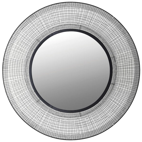 Modern Black Wireframe Round Wall Mirror – Contemporary Statement Piece - Your Home Interiors - House & Home
